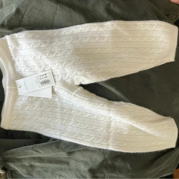 NWT Janie and Jack off white  ivory cream cable knit 100% cashmere pants - Picture 2 of 7